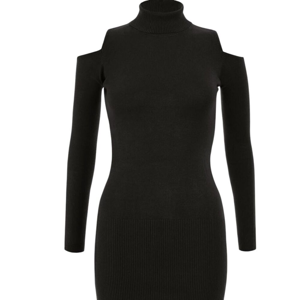 Laundry by Sheli Segal Sexy Bodycon Cocktail Party Cold Shoulder Midi Dress Sz S